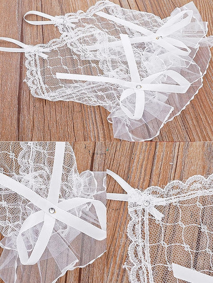 Bridal Wedding White Gloves Lace Fingerless – Elegant