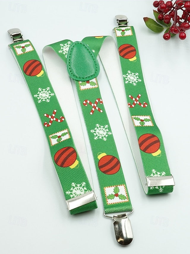 Snowman Men's Christmas with Suspenders