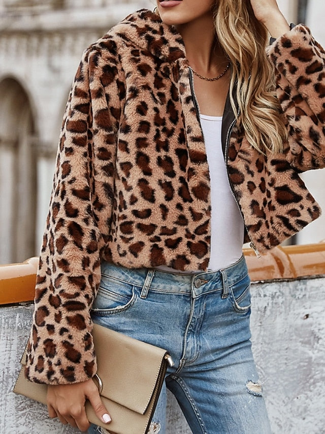 Comfortable Coat Hoodie Faux Warm Women's Fur Jacket