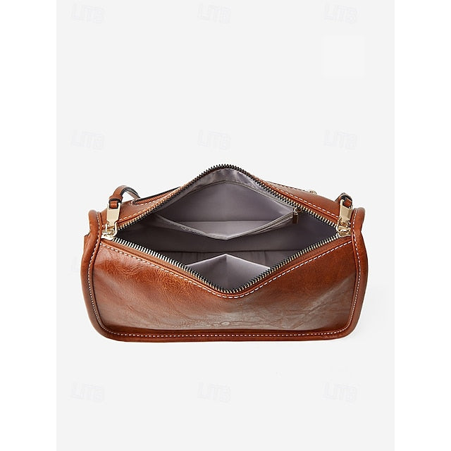 Bag Adjustable Leather Brown Faux Women's Shoulder with