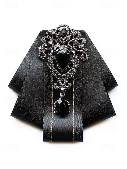 Men's - Satin Diamond-Accent Bow Tie Christmas Elegant