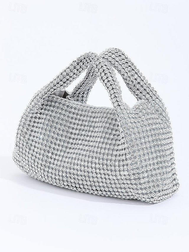 Silver Sparkling Handbag Women's Evening – Rhinestone
