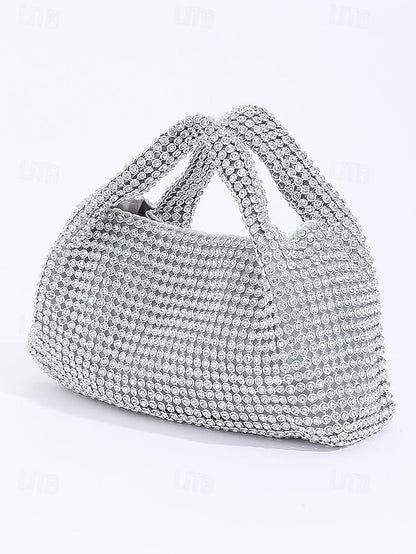 Silver Sparkling Handbag Women's Evening – Rhinestone