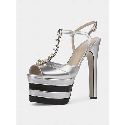 Edgy - Gold High Women's Silver Metallic and Heels Platform
