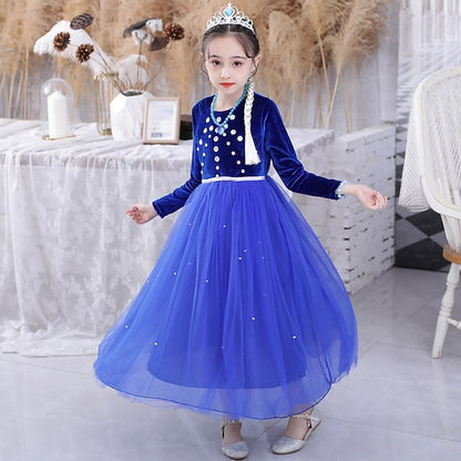 Dress Girl Flower Princess Party Frozen Theme Fairytale Elsa
