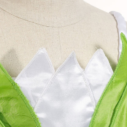 Dress Tiana Princess Girl Bell Flower Tinker Theme Fairytale