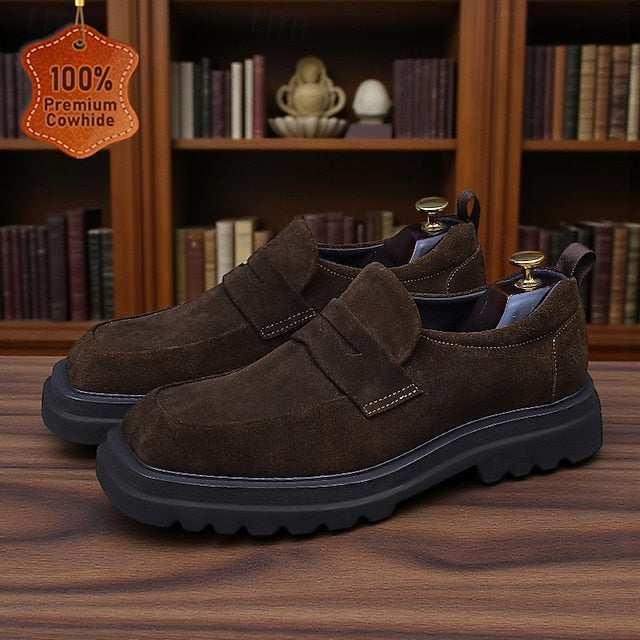 Cowhide Leather Men's Loafers Business Suede -Classic