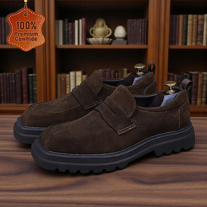 Cowhide Leather Men's Loafers Business Suede -Classic