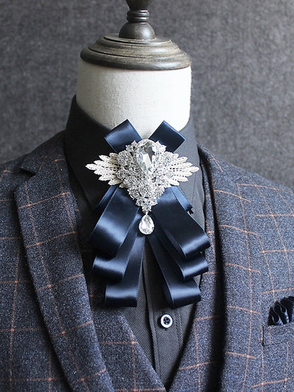 Bow Ribbon Luxury - Pin Crystal Elegant Brooch Tie Men's