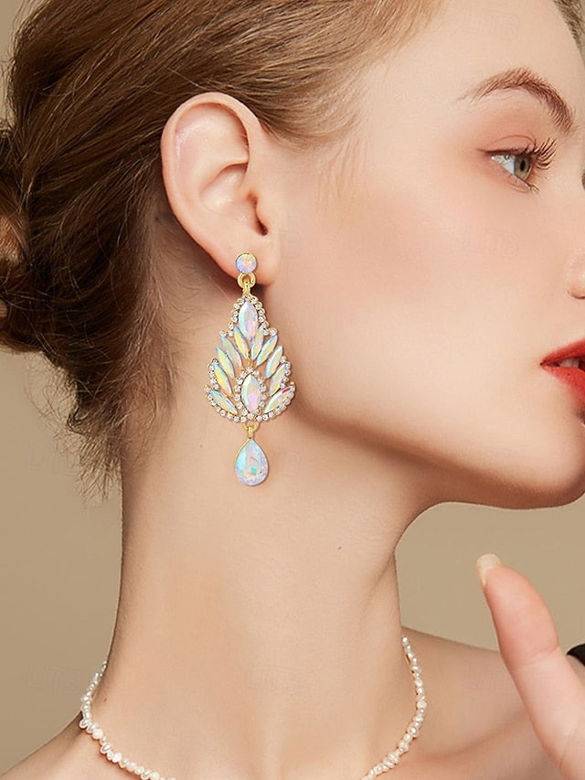 Crystal Drop Women's Earrings – Emerald Green