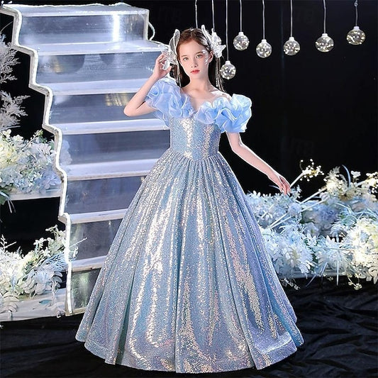 Kids Girls' Solid Performance Party Color Dress Sleeveless