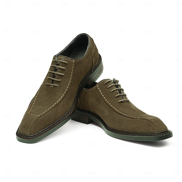 - Classic Cowhide Genuine Leather Shoes Men's Derby Suede