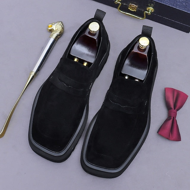 Cowhide Leather Men's Loafers Business Suede -Classic