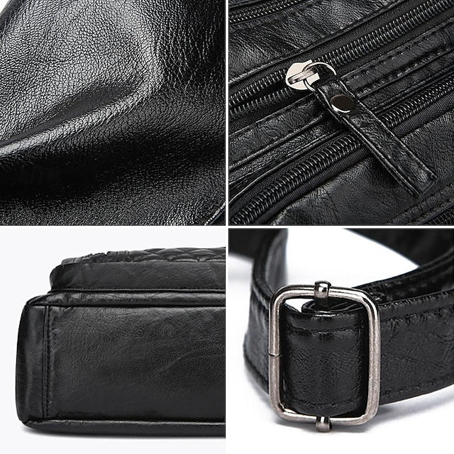 Bag Women's Faux Multiple Leather with Quilted Crossbody