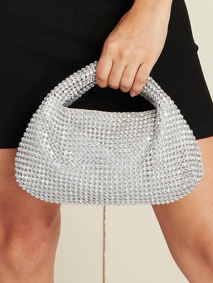 Silver Sparkling Handbag Women's Evening – Rhinestone