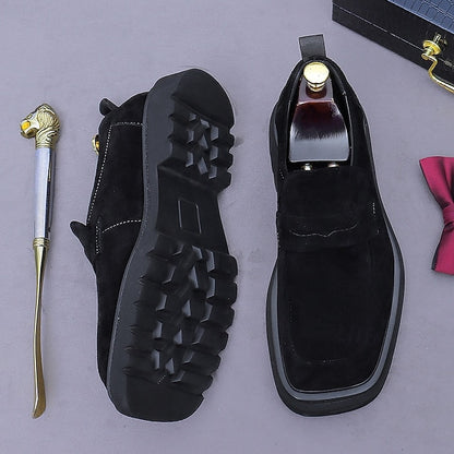 Cowhide Leather Men's Loafers Business Suede -Classic