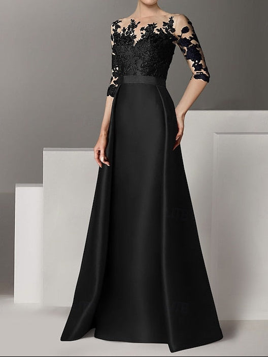 / A-Line Brush Gown Evening Elegant Wedding Sweep Dress Guest