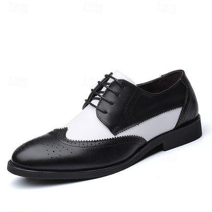 Men's Oxford with Black and Shoes Brogue White