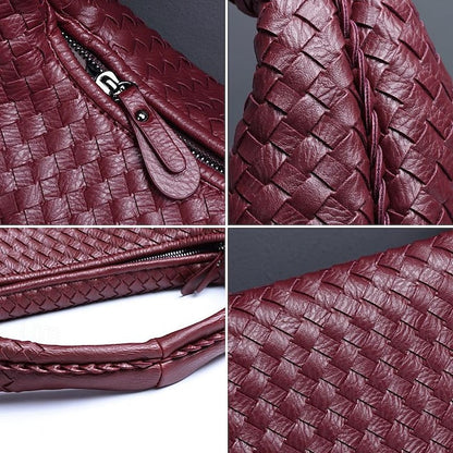 Hobo Leather Burgundy Women's Bag – Woven Faux Chic