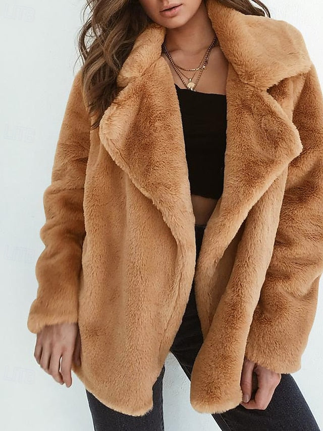 Furs Faux Teddy Warm Women's Coat Comfortable Fur