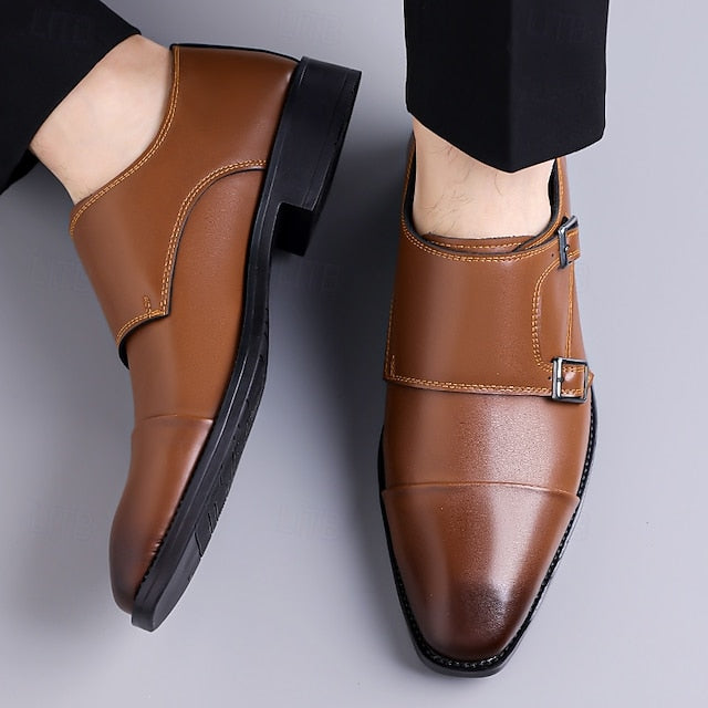 Double Monk Strap – Elegant Shoes Leather Men's