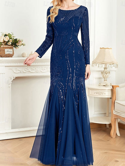 Dress Party the Floor of Elegant Crew Mother Neck Bride