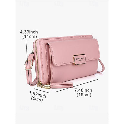 Phone Leather PU Crossbody Wristlet Mobile Bag Women's