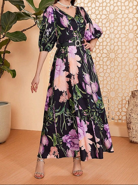 Mother Floor V Bride Elegant Dress of A-Line the Length Neck