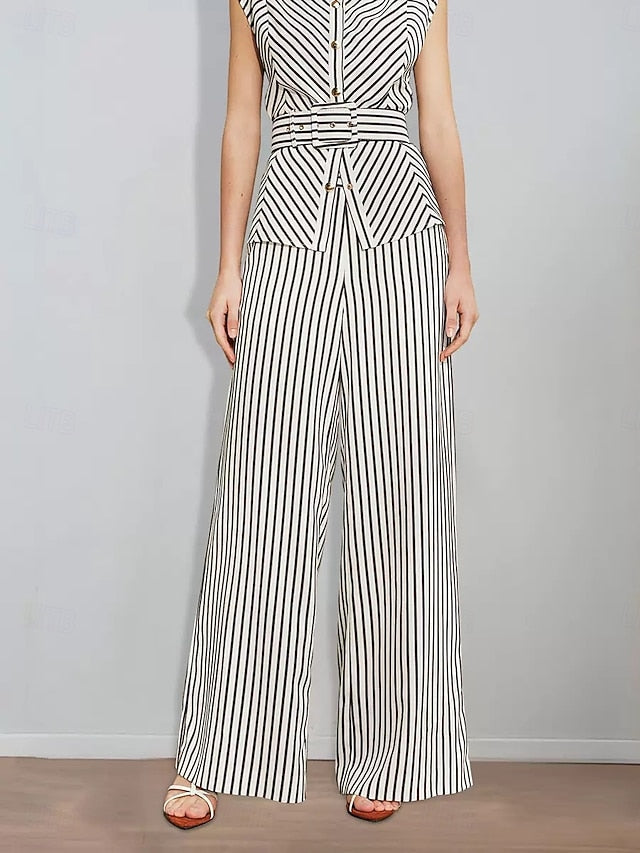 Pantsuit Print the Striped Two Bride Mother of Piece