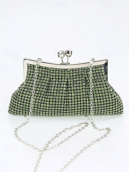 Sage Purse Clutch Women's Rhinestone Vintage Green –