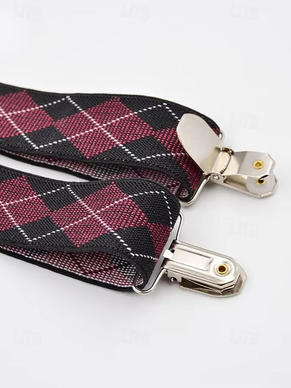 Pattern Classic Argyle Men's – Suspenders Clip-On
