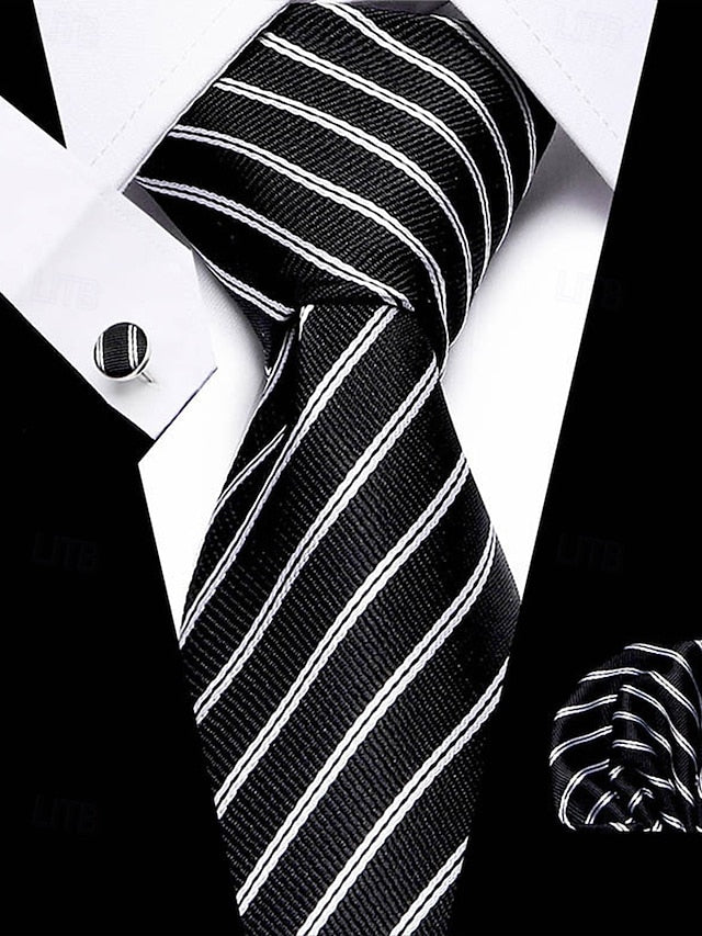 Set Checkered Men's Purple – Square Silk Tie and Pocket