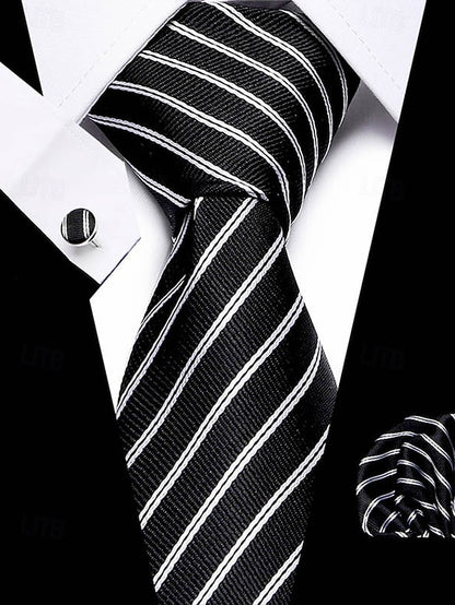 Set Checkered Men's Purple – Square Silk Tie and Pocket