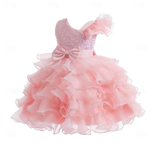 Pageant Party Girls Flower Dress Kids Gown Ball Wedding Ruffle