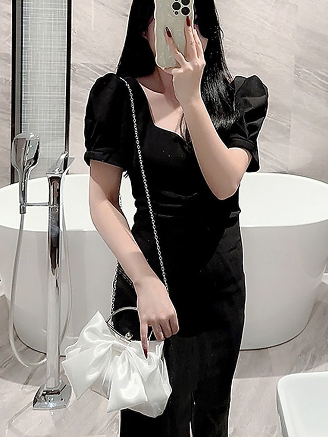 Evening Elegant Satin Bow Bag Pearl – Women's Clutch