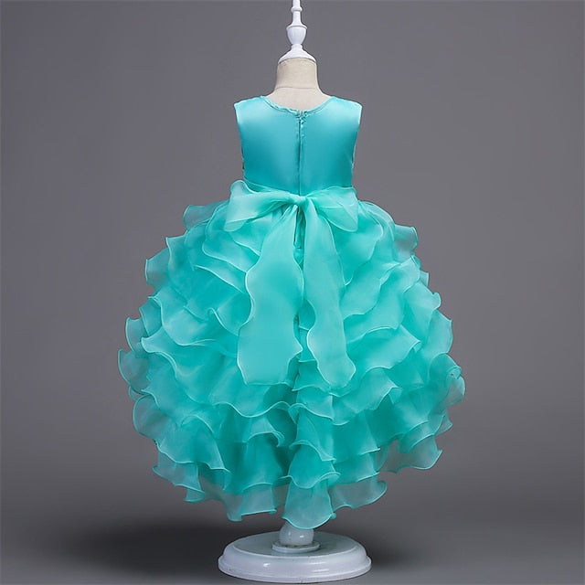 Floral Party 4-13 Dress Girls' Kids Ruffle Wedding Summer