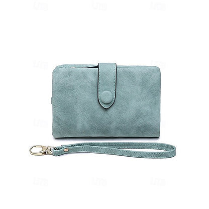 with Leather Women's Wrist Strap Faux Pink Wallet –