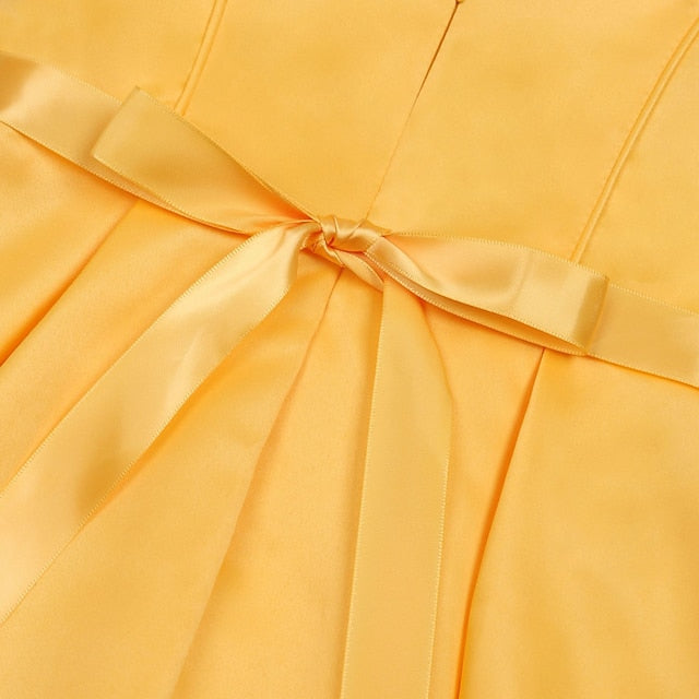 Color Kids Party Dress Sleeveless Solid Formal Girls'