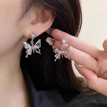 Geometric Dangling Butterfly Earrings