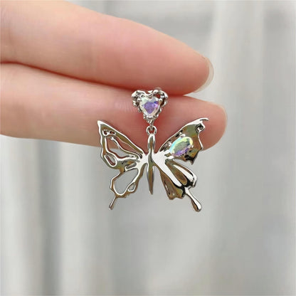 Geometric Dangling Butterfly Earrings