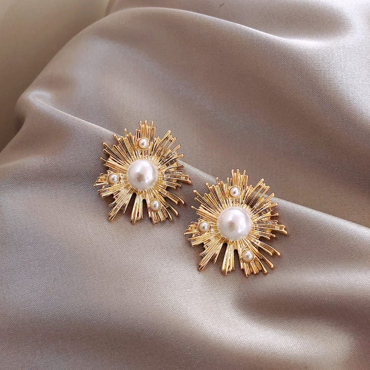 Metallic Pearl Earrings