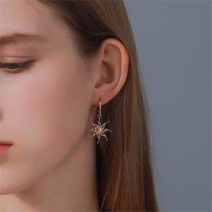 Geometric Star Moon Dangle Earrings