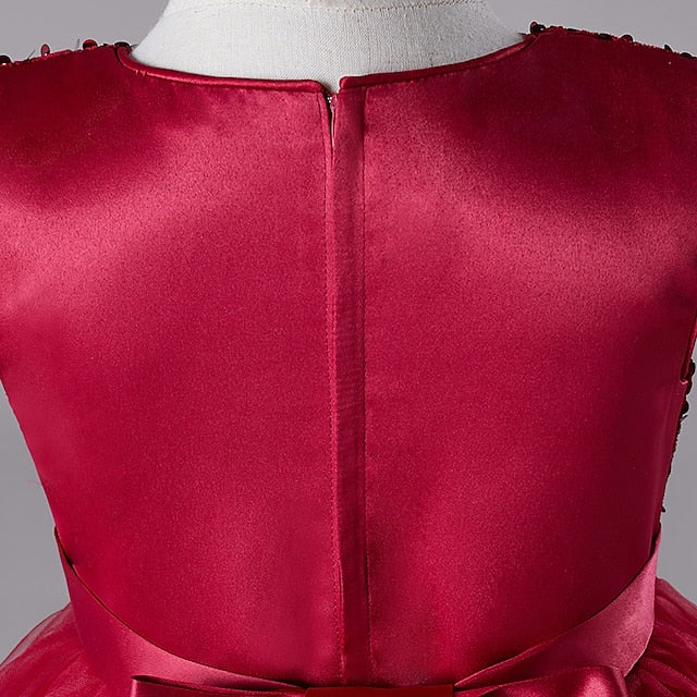 Festival Girls' Dress Party Kids Wedding Sequin Sleeveless