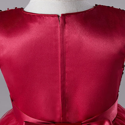 Festival Girls' Dress Party Kids Wedding Sequin Sleeveless