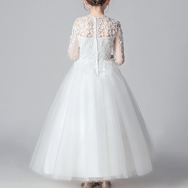 Girls' Girl Kids Dress Color Solid Flower Party