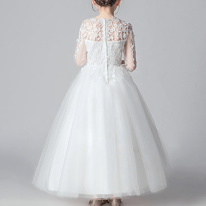 Girls' Girl Kids Dress Color Solid Flower Party