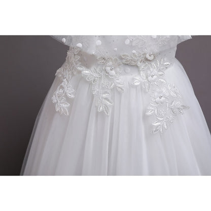 Girl Color Solid Girls' Flower Party Kids Dress