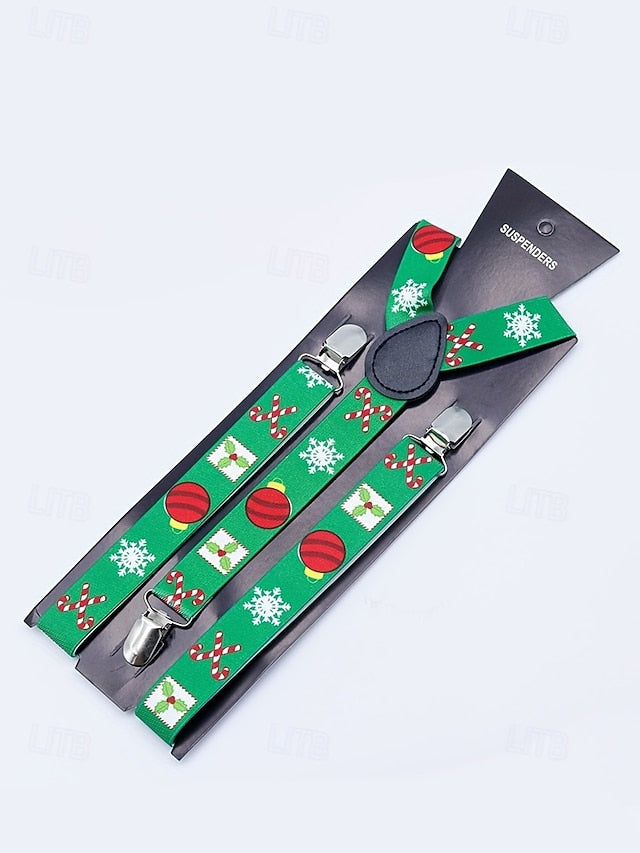 Snowman Men's Christmas with Suspenders
