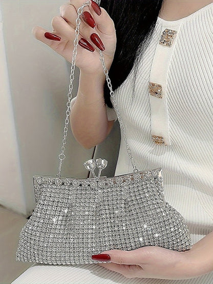 Rhinestone Green Clutch Sage Women's Purse Vintage –