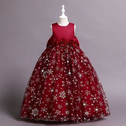 Wedding Little Dress Girls' Kids Flower A Party Line